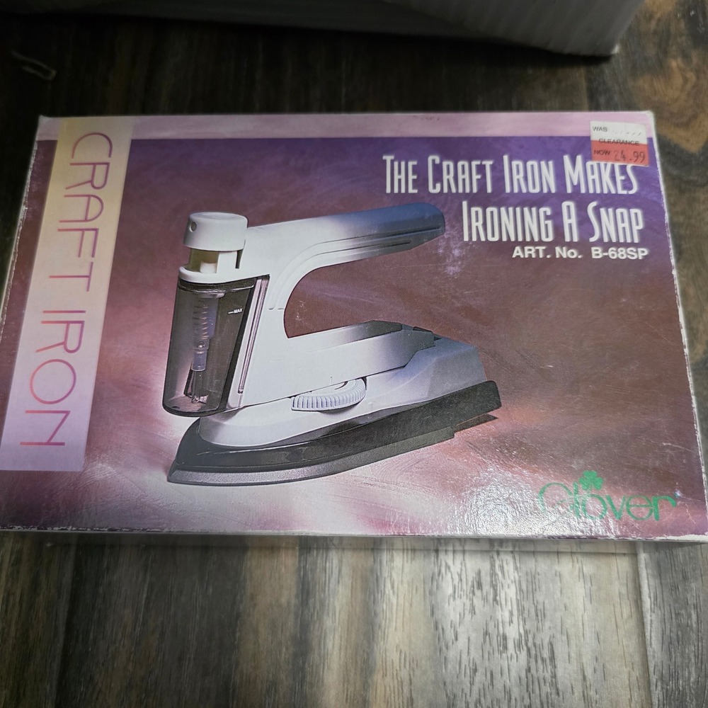 Clover Compact Craft Iron with Spray Feature Art No. B-68SP Dual Voltage Travel